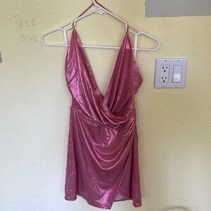 NWT super down pink dress size S